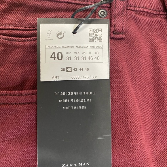 Zara Men Loose Fit Cropped Denim Jeans - Picture 6 of 12